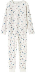 NAME IT Pijama cu mânecă lungă cu model fluture pentru fete cremă/ Jet Stream (144397)