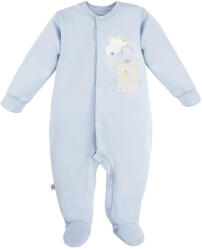 EEVI Salopeta bebe băieți mânecă lungă, bleu cu elefant, 50 albastru (13776D)