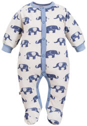 EEVI Salopeta bebe băieți mânecă lungă, crem-bleu elefant, 56-62 model elefant brut/albastru (1472E0)