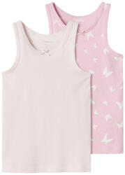 NAME IT Set 2 maieuri fete crem/roz cu fluturi, 86/110 roz (143C10)
