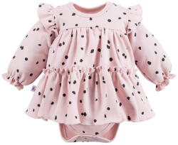 EEVI Rochita bebe body fete, mâneca lunga, roz cu buline, 62-74 roz (14343E)