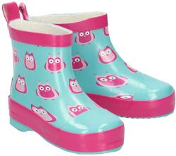 Playshoes Cizme de cauciuc fete, bleu-roz cu bufnite, 18/24 turcoaz/roz (1254D1)