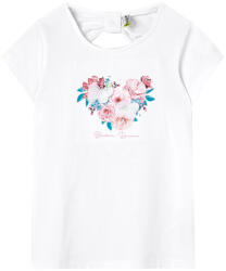 Losan tricou pentru fete cu mâneci scurte cu model alb (1454E5)