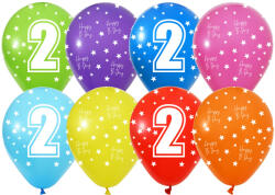 Balonevi Latex lufi, 12" 30cm, 50db/cs, 2-es számmal (LUFI487916)
