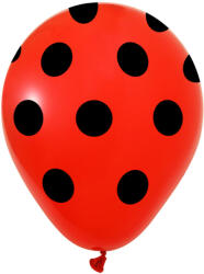 Balonevi lufi, 12" 30cm, 50db/cs, Pöttyös, Piros, Fekete pöttyös (LUFI245889)