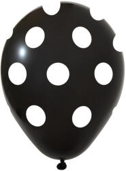 Balonevi Latex lufi, 12" 30cm, 50db/cs, Pöttyös, Fekete (LUFI951996)