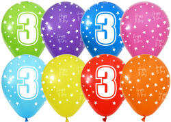 Balonevi lufi, 12" 30cm, 50db/cs, 3-as számmal (LUFI711452)