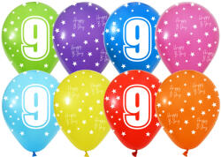 Balonevi lufi, 12" 30cm, 50db/cs, 9-es számmal (LUFI216262)