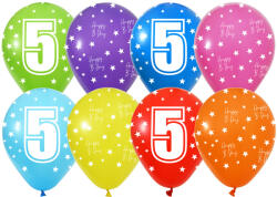 Balonevi Latex lufi, 12" 30cm, 50db/cs, 5-ös számmal (LUFI736905)