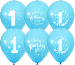 Balonevi Latex lufi, 12" 30cm, 50db/cs, 1-es számmal, Boys, Kék (LUFI795820)