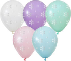 Balonevi Latex lufi, 12" 30cm, 50db/cs, Hópihék, Snowflakes (LUFI315577)