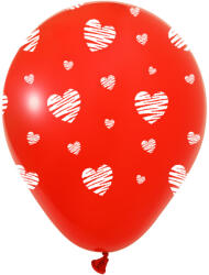 Balonevi lufi, 12" 30cm, 50db/cs, Szives, Piros (LUFI754186)