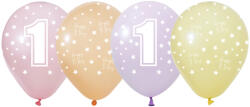 Balonevi lufi, 12" 30cm, 50db/cs, 1-es számmal, Girls macaron (LUFI783892)