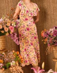 Bonprix Ruha, Size 32/34, női, MIDI, fodros, narancssárga