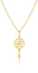 SAVICKI Colier dreamcatcher din aur 585 cu diamante albe 42 cm