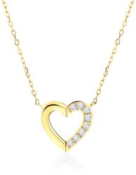 SAVICKI Colier inimă din aur 585 cu diamante albe 42 cm