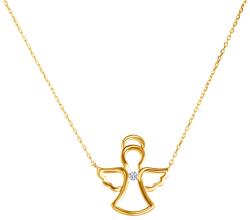 SAVICKI Colier îngeraș din aur 585 cu diamant alb 0.01 ct 42 cm