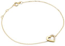 SAVICKI Brățară Celebrity inimă din aur 585 cu diamant alb 0.05 ct 18 cm
