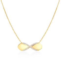 SAVICKI Colier infinit din aur 585 cu diamante albe 0.11 ct 46 cm