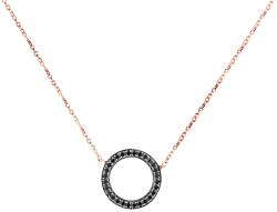 SAVICKI Colier cerc din aur roz 585 cu diamante negre 0.08 ct 42 cm