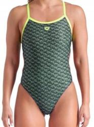 arena Monogram Dark Sage Challenge Back úszóruha, Size XS, MaxLife Eco anyag, zöld (008946/660-D34)