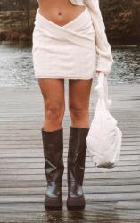 Prettylittlething XC25315 Aszimmetrikus Mini Szoknya, Kötött Prettylittlething (45) M