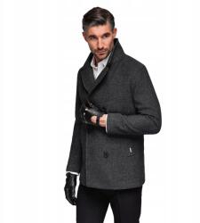 Ombre Rövid, kétsoros férfi gyapjúkabát, grafit színű V1 OM-COWC-0115 XXL (V1 OM-COWC-0115)