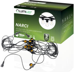 Lumileds Outdoor Garden GIRLAND fénylánc 10m 10x E27 NARCI Lumiled