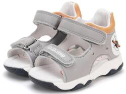 D. D. Step Könnyű, valódi bőr, szürke D. D. step gyerekszandál, oldalán villogó LED