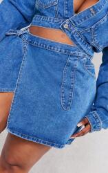 Prettylittlething Farmer Mini Szoknya, Size 54, kék, 100% pamut