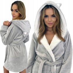  Női Köntös, puha polár, kapucnis, Size M, szürke (Margo Luna Szary M)