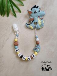 Baby Panda Névre szóló rágcsalánc - Sárkány - kék