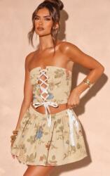 Prettylittlething Farmer szoknya, Size 34, virágmintás, 100% pamut