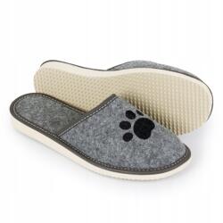 Nowo Macskás házi papucs, szürke, Size 40, filc, EVA talp (FK - 1553)