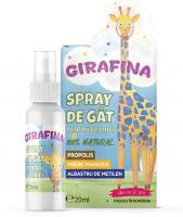 GIRAFINA Spray de gat pentru copii cu propolis, miere de manuka si albastru de metilen 20ml GIRAFINA