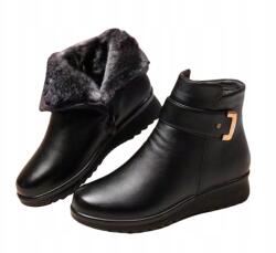  Női téli bokacsizma, vízálló, Size 35-39, fekete, bélelt hócipő (XDXCNM-T)