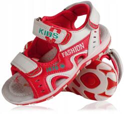 Linshi sport szandál, Size 30, rózsaszín-fehér, bőr talpbetét, tépőzáras (A2698)