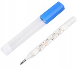  Higanymentes üveg orvosi hőmérő, tokkal (Termometr)