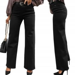 Mabaje Női Farmernadrág, fekete, egyenes szárú, Size 42/XL, magas derék