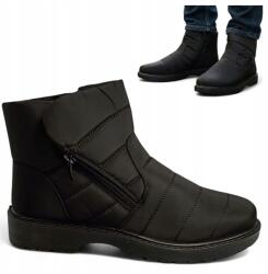  Férfi Téli Bokacsizma, Size 42, fekete, bélelt, cipzáras, Unisoft (Unisoft 24MN02-8002)