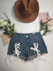 Shein DC24102 Shein Rövid Farmernadrág Fűzött (45) L