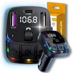  Bluetooth Fm Transmitter Autóba Usb 3.1A 1.0A Qc Usb-c Töltő MP3 Lejátszó (TRANSMITER BLUETOOTH AUDIO FM MP3 BT WIRELESS)