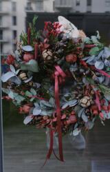  Burgundy ajtódísz, 60cm, karácsonyi koszorú (Wianek na drzwi)