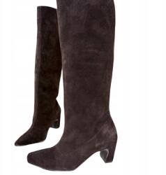 Nicole Csizma, bőr velúr, barna, Size 38, 6cm sarok (3099)