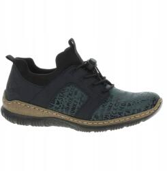 RIEKER Női félcipő, Size 41, kék, szintetikus felsőrész, textil bélés, 3.7cm sarok (N3295-14)