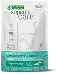 Nature's Protection Superior Care Superior Care Kitten Topper Pentru Sustinerea Sistemului Imunitar cu Ton si Biban 70 Gr