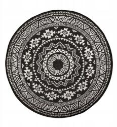 Esschert Design Kerek teraszszőnyeg, 170cm, műanyag, kétoldalas, boho stílus (OC18)