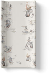 BabySteps Saltea de infasat cu spate intarit si margini de protectie 50x80 cm Magic Sea Animals (2340)