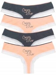 Bonprix 32/34 Női String, 4 darabos szett, többszínű, pamut, elasztán (1467965)
