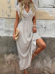 Shein CC52101 Shein Mintás Ruha Maxi Ráncolt Derékrésszel (45) M